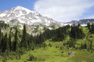People hiking on Washington state mountain trails