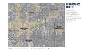 Urban Village/Planning Area Boundaries and neighborhood commercial centers poster