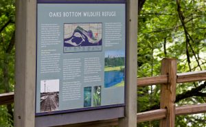 Oaks Bottom Wildlife Refuge trail sign