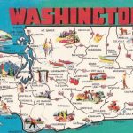 Greetings from Washington map illustration