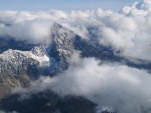 View of mountains from the air